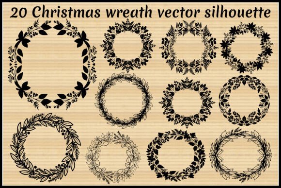 20 Christmas Wreath Silhouettes for Design