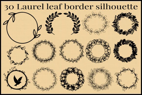 30 Laurel Leaf Wreath Border SVG Bundle: A Versatile Design Resource for Creators
