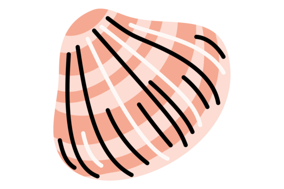 Cartoon Tropical Seashell Underwater Doodles