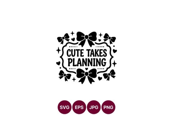 Cute Planning Bow SVG: Minimalist Vector Art