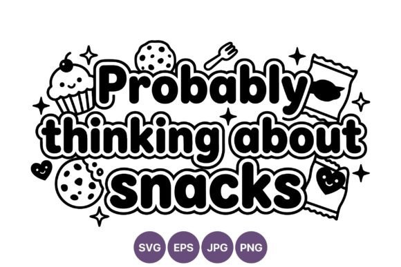 Cute Probably Thinking About Snacks: Elevating Digital Design with Whimsical Vector Art