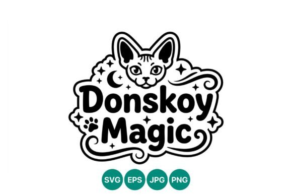 Donskoy Magic Cat Line Art: Elevating Your Creative Projects with Mystical Vector Design