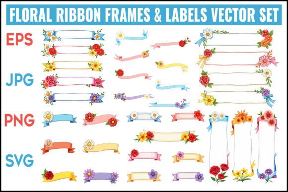 Evaluating the Floral Ribbon Frames Labels Vector Set for Professional Design