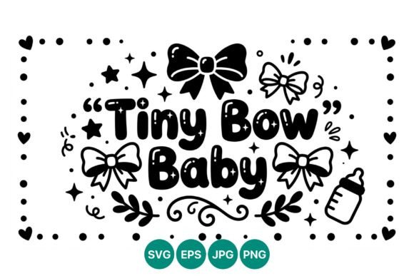 Exploring the Versatility of Tiny Bow Baby Cute Calligraphic Vector Art in Modern Design