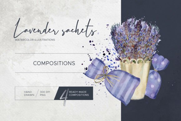 Lavender Sachets Watercolor Compositions: Integrating Hand-Painted Assets into Creative Workflows