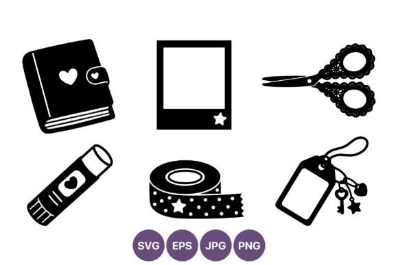 Mastering Digital Design with Line Art Icons: A Guide to Notebooks, Scissors, and Creative Essentials