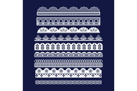 Mastering the Art of Digital Elegance: A Guide to White Ornamental Flat Vector Lace Borders