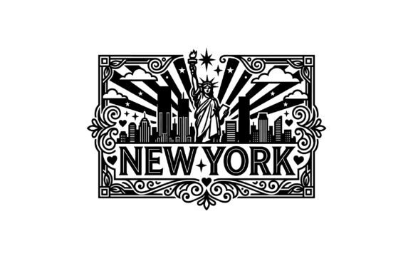 New York City Skyline Black White: A Timeless Vector Asset for Modern Design