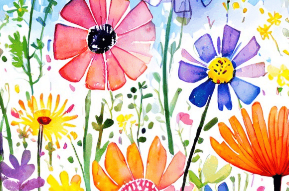 Strategic Applications of the Colorful Watercolor Wildflower Meadow in Modern Branding
