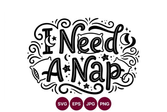 Strategic Visual Communication: Leveraging I Need a Nap Hand Lettering Black White for Brand Personality