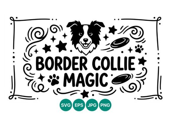 Strategic Visual Identity: Leveraging Border Collie Magic Dog Vector Art for Brand Clarity