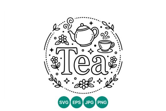 Strategic Visual Identity: Leveraging Tea Lettering Black White Vector for Brand Clarity