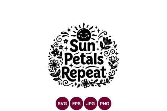 Sun Petals Repeat Floral Vector Art Guide