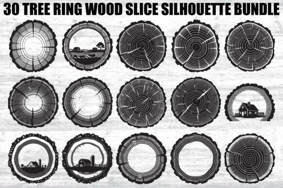Tree Ring Wood Slice SVG Bundle: Elevating Rustic Design with Precision and Charm
