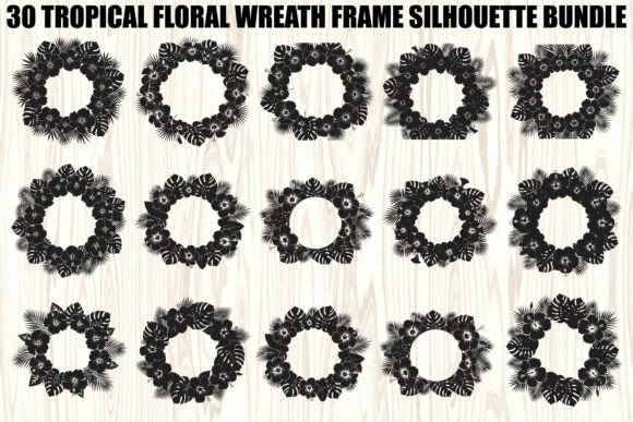 Tropical Floral Wreath SVG Bundle: Elevate Your Crafts with Elegant Vector Designs