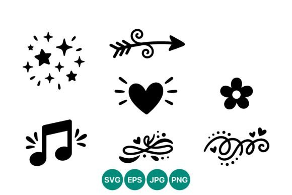 Unlocking Creative Potential: A Guide to Black Heart Stars Music Notes Icons and Flat Line Art Design