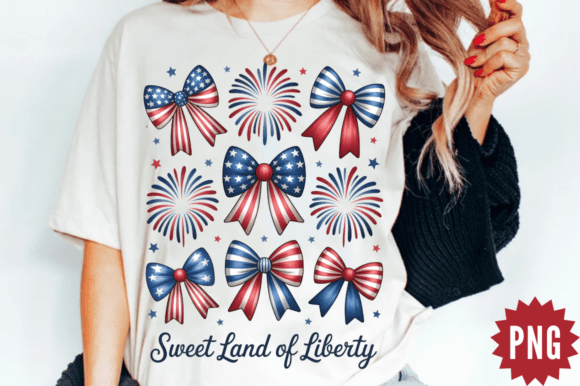 USA Ribbon Bow Fireworks PNG Design: Elevating Patriotic Creativity with High-Resolution Graphics
