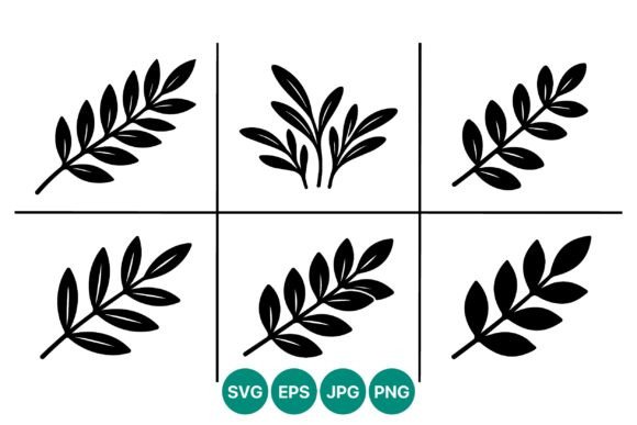 Vector Art Six Panel Laurel Sprig Guide