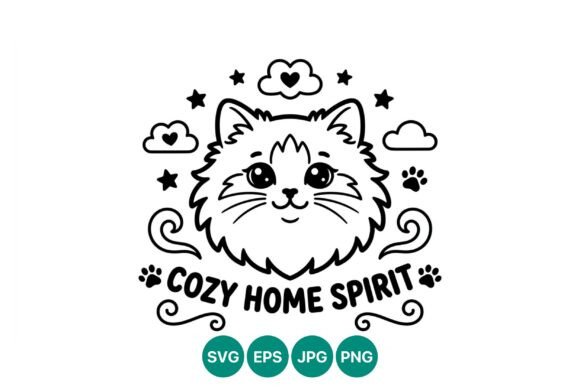 Why the Cute Cat Face Cozy Home Spirit Vector Is Essential for High-Quality Design Projects