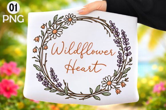 Wildflower Heart Floral Wreath Design